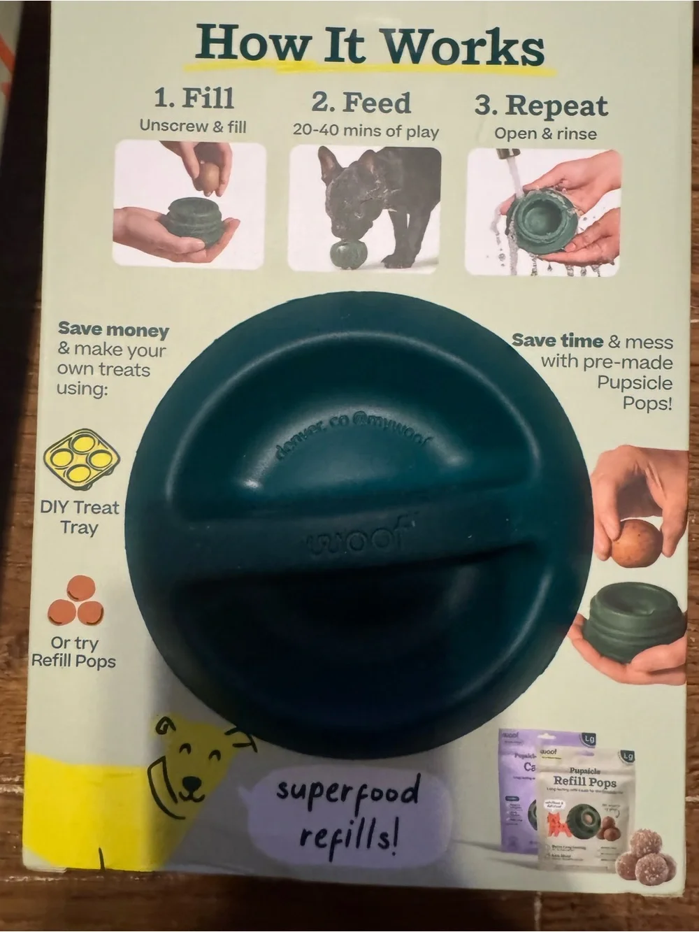Woof Pupsicle XL treat holder freezer toy for Large Dogs NEW
